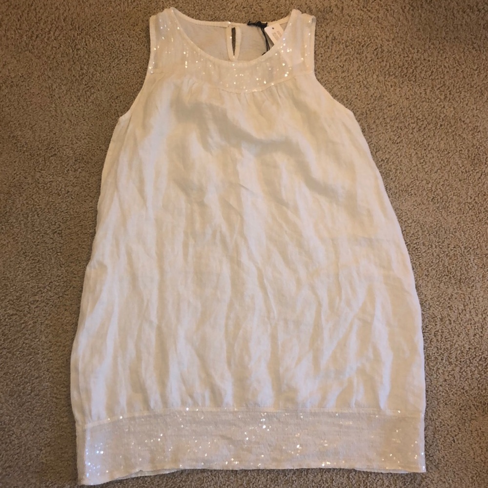 White linen sundress